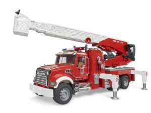 CAMION MACK GRANITE 6x4 BOMBEROS CON GRUA ESCALA 1:16
