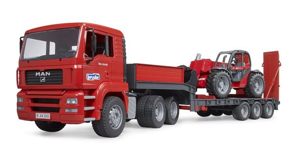 CAMION MAN TGA 41.440 6X4 CON CAMA BAJA Y MANITOU 1:16