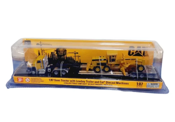 CAMION CATERPILLAR CT660 CAMA BAJA CON MAQUINARIA CAT 163H 1:87