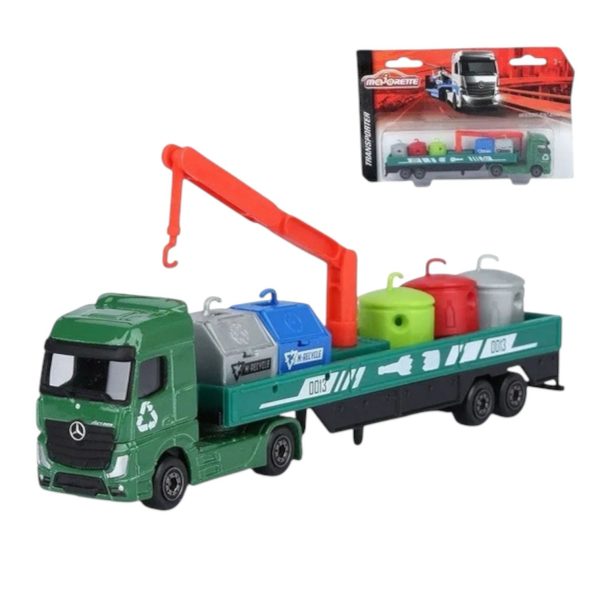 CAMION MERCEDES-BENZ ACTROS CON CONETENDORES RECICLAJE 24x4x15CM - Imagen 2