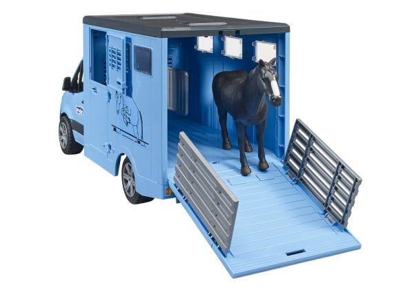 CAMION MERCEDES-BENZ SPRINTER TRANSPORTE CABALLOS CON 1 CABALLO 1:16 - Imagen 4