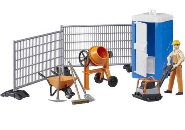 SET DE CONSTRUCCION CON OPERARIO Y HERRAMIENTAS 1:16