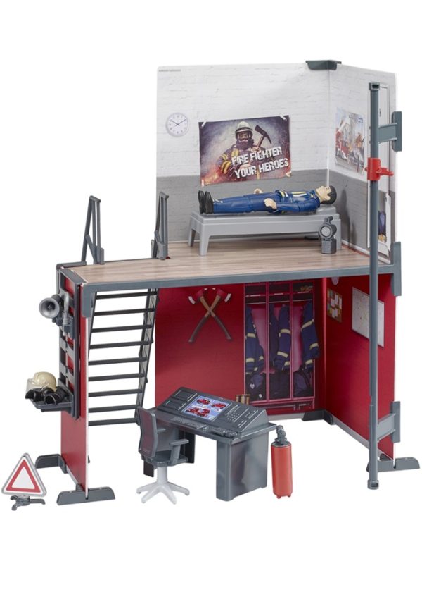 CUARTEL BOMBEROS BWORLD CON BOMBERO 1:16