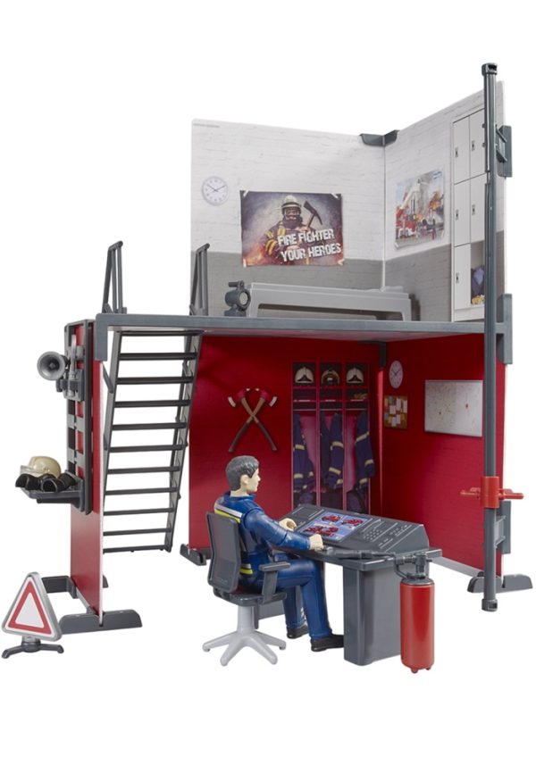 CUARTEL BOMBEROS BWORLD CON BOMBERO 1:16 - Imagen 2