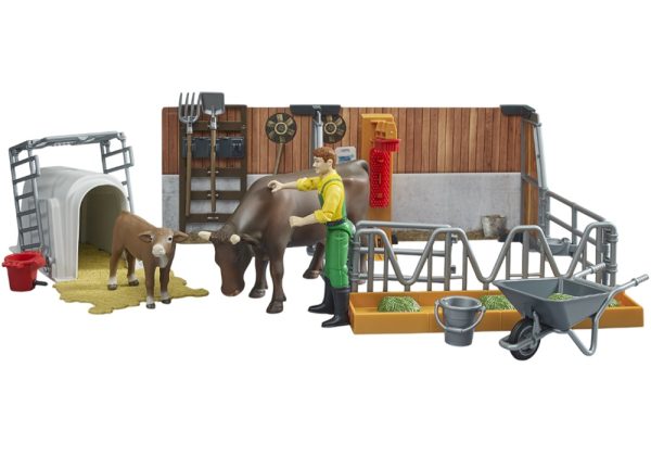 ESTABLO BWORLD COMPLETO CON GRANJERO Y ANIMALES 1:16 - Imagen 4