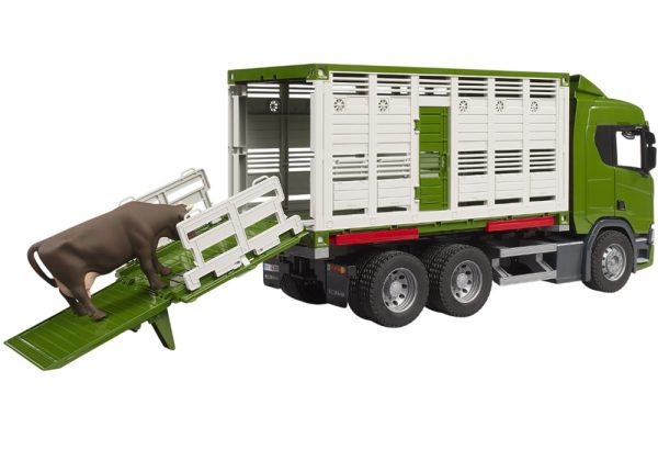 CAMION SCANIA 560R 6x4 TRANSPORTE GANADO CON VACA 1:16 - Imagen 4