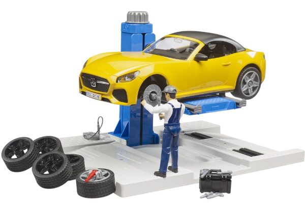 TALLER MECANICO BWORLD COMPLETO CON AUTO 1:16
