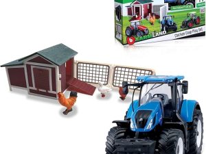 SET GALLINERO COMPLETO CON TRACTOR NEW HOLLAND T7.315 1:50