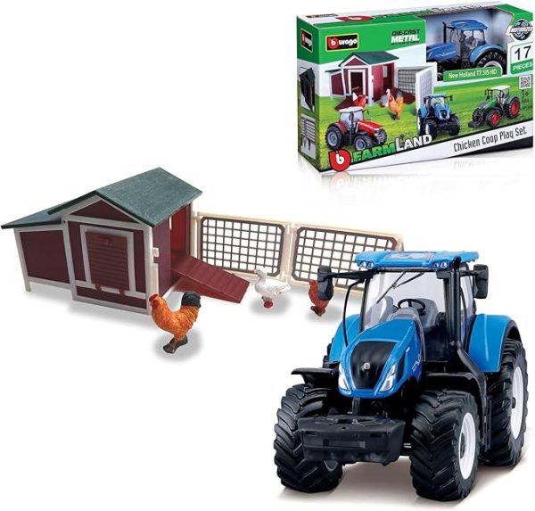 SET GALLINERO COMPLETO CON TRACTOR NEW HOLLAND T7.315 1:50