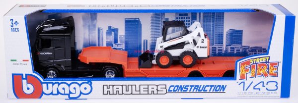 CAMION MERCEDES-BENZ ACTROS GIGASPACE 4x2 CAMA BAJA CON BOBCAT SKID-STEER 1:43 - Imagen 2