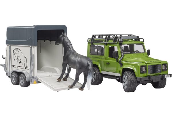 JEEP LAND ROVER DEFENDER CON REMOLQUE CABALLOS 1:16 - Imagen 4