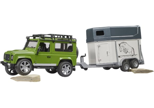 JEEP LAND ROVER DEFENDER CON REMOLQUE CABALLOS 1:16 - Imagen 2