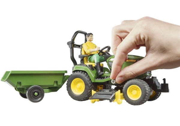 TRACTOR CORTADOR PASTO JOHN DEERE X949 CON OPERARIO Y TOLVA 1:16 - Imagen 2