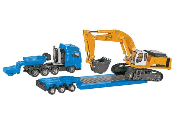 CAMION MAN TGA 10x6 CAMA BAJA CON EXCAVADORA LIEBHERR 974 1:87 - Imagen 5