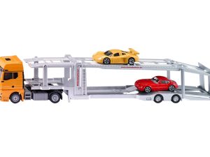 CAMION MAN 4X2 TRANSPORTE AUTOMOVILES CON 2 AUTOS 1:50