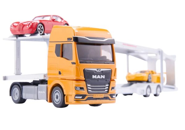 CAMION MAN 4X2 TRANSPORTE AUTOMOVILES CON 2 AUTOS 1:50 - Imagen 8