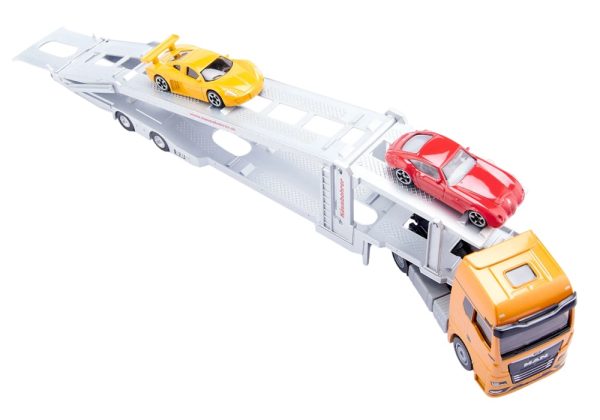 CAMION MAN 4X2 TRANSPORTE AUTOMOVILES CON 2 AUTOS 1:50 - Imagen 7