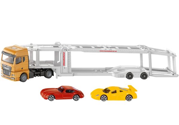 CAMION MAN 4X2 TRANSPORTE AUTOMOVILES CON 2 AUTOS 1:50 - Imagen 3