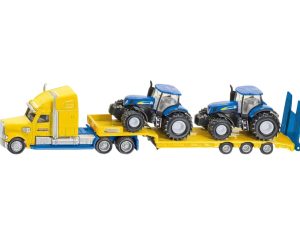CAMION FREIGHTLINER CAMA BAJA CON 2 TRACTORES NEW HOLLAND 1:87