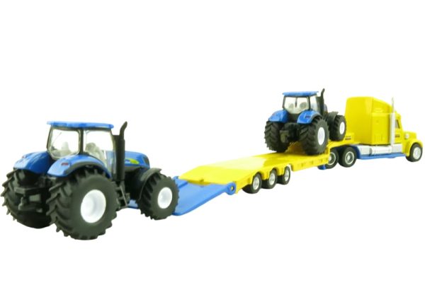 CAMION FREIGHTLINER CAMA BAJA CON 2 TRACTORES NEW HOLLAND 1:87 - Imagen 4