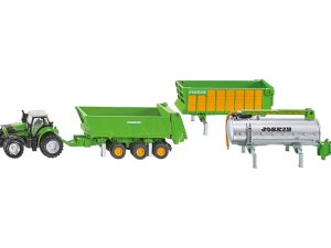 TRACTOR DEUTZ-FAHR AGROTON X720 CON 3 REMOLQUES 1:87
