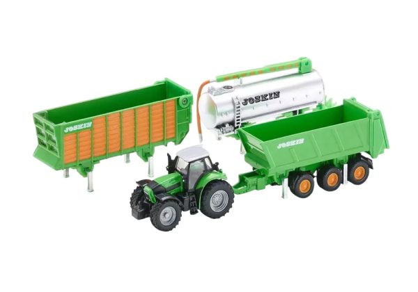 TRACTOR DEUTZ-FAHR AGROTON X720 CON 3 REMOLQUES 1:87 - Imagen 6