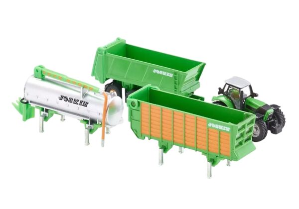 TRACTOR DEUTZ-FAHR AGROTON X720 CON 3 REMOLQUES 1:87 - Imagen 5