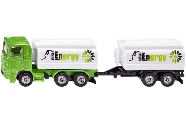 CAMION TRANSPORTE COMBUSTIBLE CON REMOLQUE Y ESTANQUE 152x28x35MM - Imagen 3
