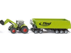 TRACTOR CLAAS AXION 850 CON PALA, QUINTA RUEDA Y COLOSO FLIEGL 1:50