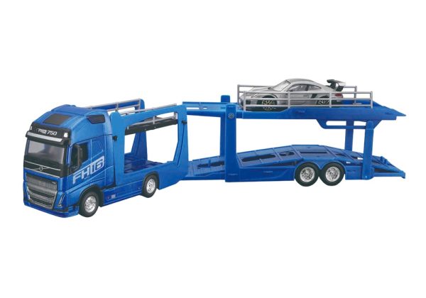 CAMION VOLVO FH16 GLOBETROTTER 750 4x2 TRANSPORTE AUTOMOVILES CON PORSCHE 911 GT2 RS 1:43