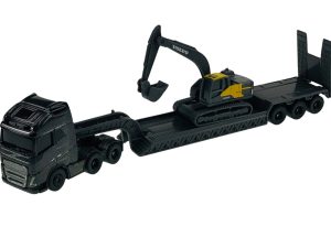 CAMION VOLVO FH16 6x4 CAMA BAJA CON VOLVO EC220E 1:64