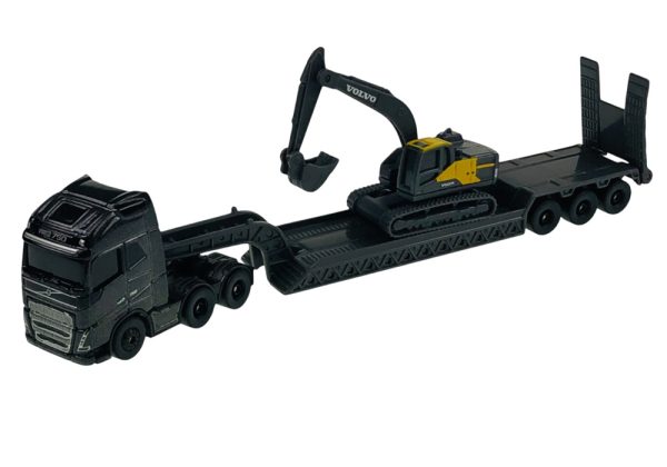 CAMION VOLVO FH16 6x4 CAMA BAJA CON VOLVO EC220E 1:64