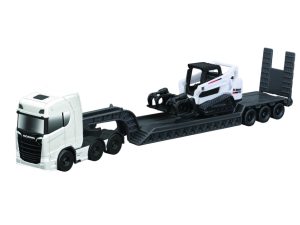 CAMION SCANIA 770S 6x4 CAMA BAJA CON MINICARGADOR BOBCAT-PINZAS 1:64