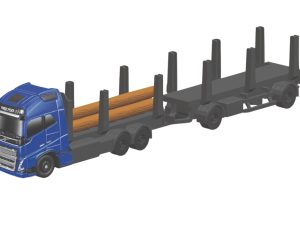 CAMION VOLVO FH16 CON REMOLQUE Y TRONCOS 1:64