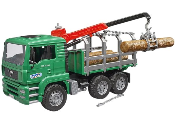 CAMION MAN TGA CON GRUA FORESTAL Y TRONCOS 1:16
