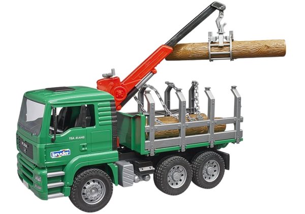CAMION MAN TGA CON GRUA FORESTAL Y TRONCOS 1:16 - Imagen 7