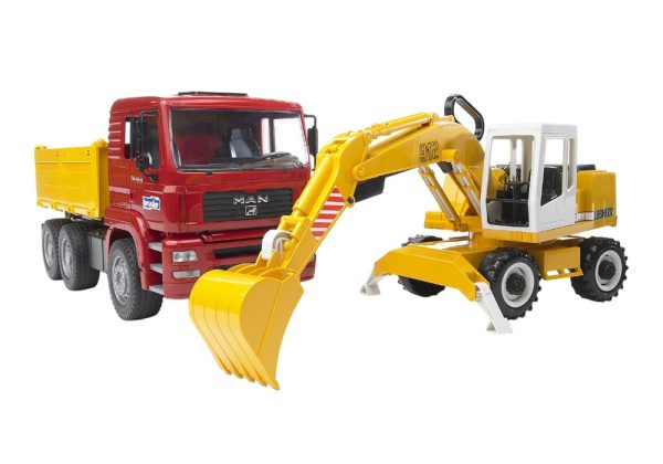 CAMION MAN TGS 26.500 6x4 TOLVA CON EXCAVADORA LIEBHERR 912 1:16