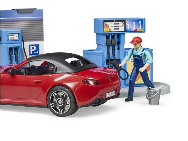 BENCINERA Y LAVADO DE AUTOS CON AUTO BWORLD, OPERARIO Y CONDUCTORA 1:16 - Imagen 6