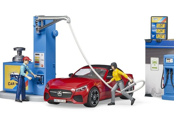 BENCINERA Y LAVADO DE AUTOS CON AUTO BWORLD, OPERARIO Y CONDUCTORA 1:16 - Imagen 7