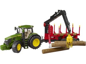 TRACTOR JOHN DEERE 7R CON CARRO FORESTAL 1:16