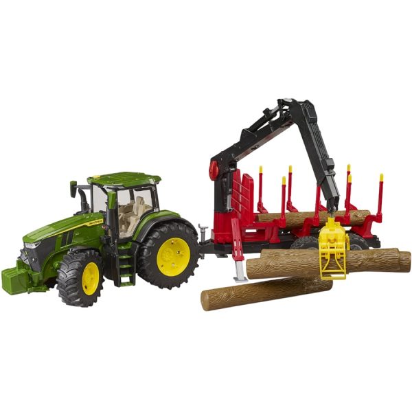 TRACTOR JOHN DEERE 7R CON CARRO FORESTAL 1:16