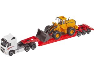 CAMION VOLVO FH12 6x4 CAMA BAJA CON BULLDOZER VOLVO L150C1:87