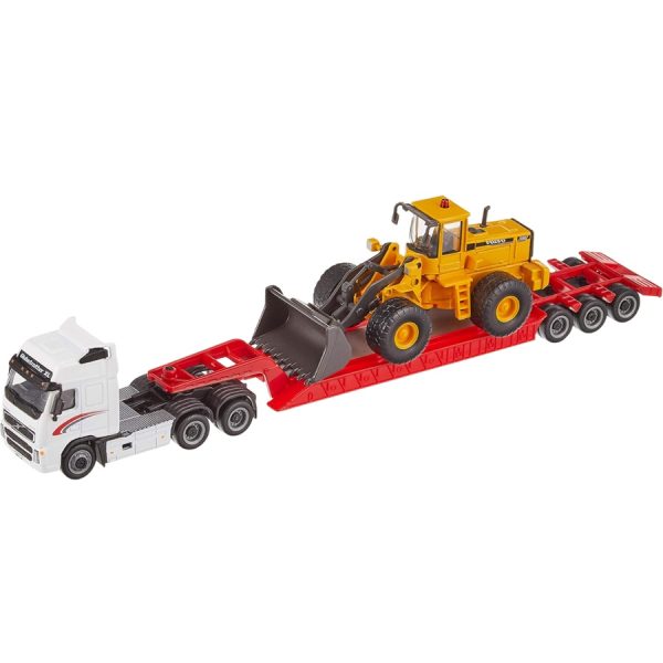 CAMION VOLVO FH12 6x4 CAMA BAJA CON BULLDOZER VOLVO L150C1:87