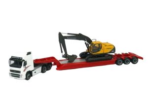 CAMION VOLVO FH12 6x4 CAMA BAJA CON EXCAVADORA VOLVO EC210 1:87