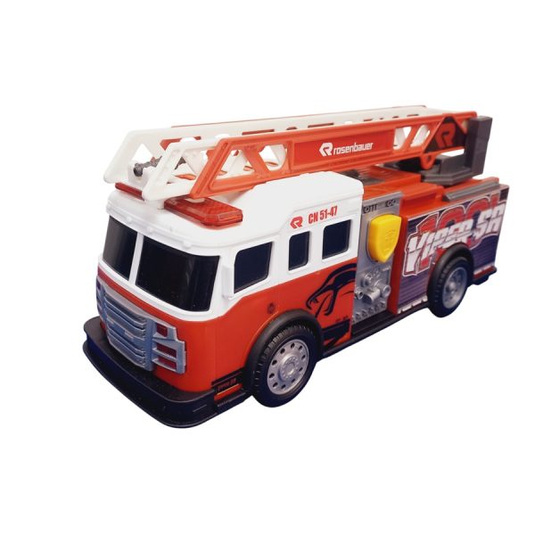 CAMION BOMBEROS ROSENBAUER CON LUCES Y SONIDO 28X13X17CM